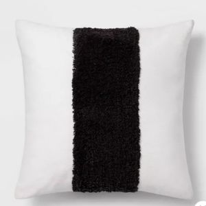 Square Channeled Faux Fur Throw Pillow Cream - Pro